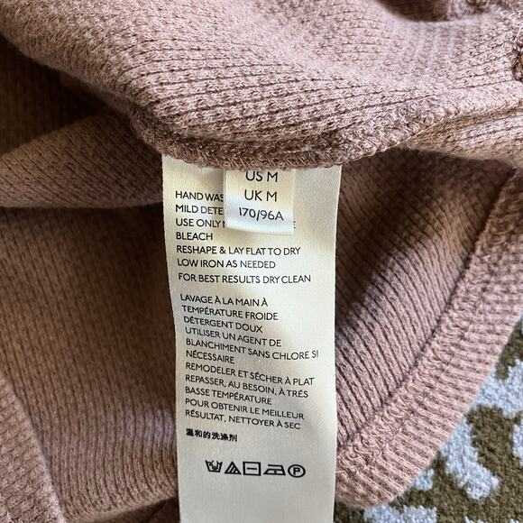 Free People Medium Crochet Sleeves Thermal Brown Boho Bohemian Fall Autumn - Picture 6 of 6